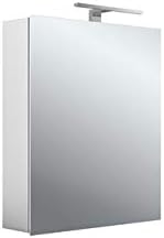 Emco Armario con Espejo Iluminado MEE con iluminación (60 cm de Ancho), Armario de baño Enchufe, Moderno Armario de baño, Color Blanco Neutro