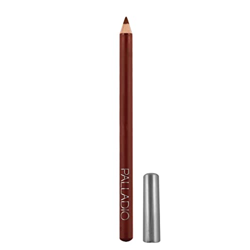 Palladio Lip Liner Pencil, Wooden, Firm Yet Smooth, Contour And Line With Ease, Perfectly Outlined Lips, Comfortable, Hydrating, Moisturizing, Rich Pigmented Color, Long Lasting, Walnut #TOP4