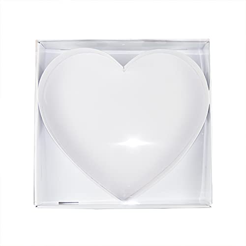 Wenpack 12" Cardboard Heart Shaped Charcuterie Mache Flowers Packaging Strawberries Sweets Gift Box With Clear Lid (White, Heart Shaped) #TOP3