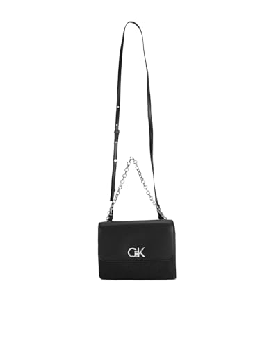 Sac bandoulière Calvin Klein Re-Lock Double Gusett Bag JCQ noir mono