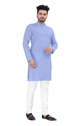 Image of trustous Mens straigth Solid Kurta Pyjama Set Combo in 100% Cotton with 16 Colour Option and Size are XS to 3XL for (Birthday,Wedding, Ceremony, Casual, Engagement)