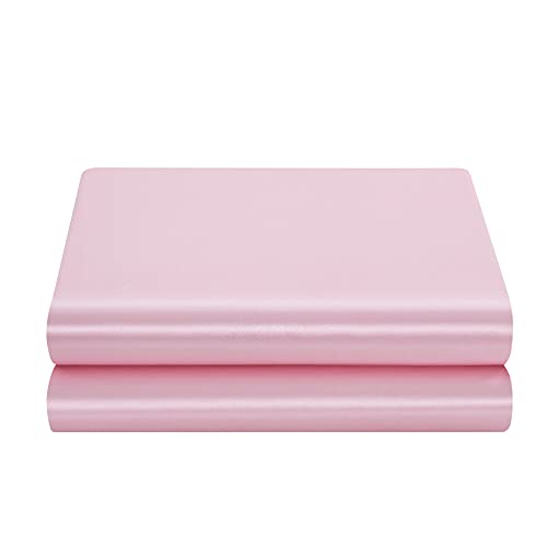 Satin Flat Sheet Only, Queen Flat Sheet, 1 - Piece Pink Top Sheet, Extra Soft Silk Flat Bed Sheets Sold Separately Queen - Pink #TOP8
