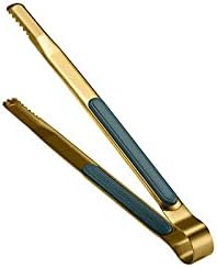 Cooking Tongs Tongs,Gold Stainless Steel Food Tongs Non-Slip Serving Tongs for BBQ Meat Salad Bread Kitchen Accessories Tongs(Medium)