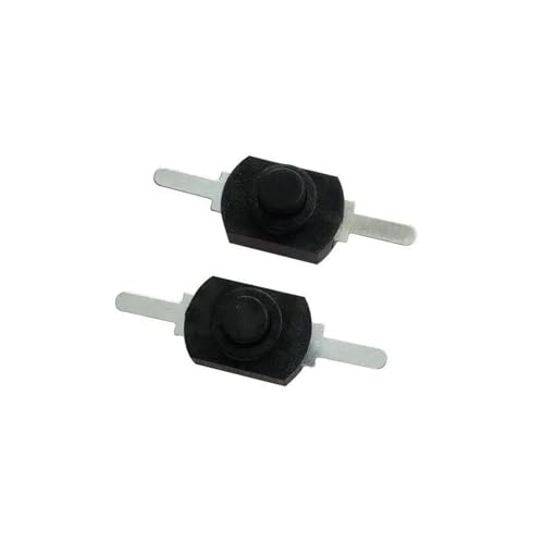 Interrupteur bouton-poussoir 12 x 8 mm DC 30V 1A marche arrêt pour torche électrique noire