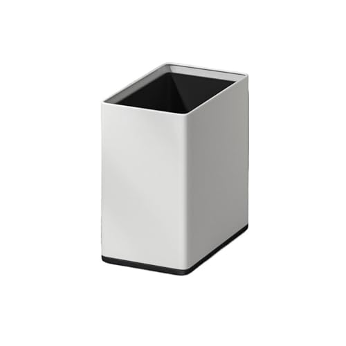 Caneca de Basura Cuadrada de Acero Inoxidable Blanca