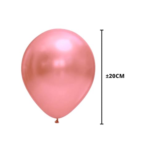 Buque 9 Balões Bexiga Coração o e 1 Número Metalizado 70cm- Rose Gold (4)