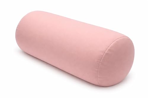 Mushy Pillows Microbead Roll Bolster Pillow – Neck, Lumbar & Knee Support for Travel, Recliners, Recovery, Reading & Everyday Comfort (Pink)