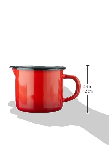 Image secondaire de Krüger Pot à Lait Émaillé Rouge 12 cm - 1 Litre