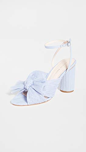 Loeffler Randall Women's Camellia Pleated Bow Heel with Ankle Strap, Blue, 8 Medium US2