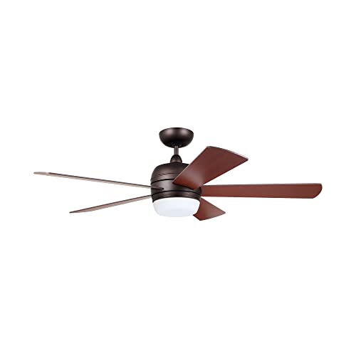 Luminance Atomical Led Indoor Ceiling Fan With Light Kit | 52 Inch Lighting Fixture With 4-Speed Remote Control | Shatter Resistant Glass Shade With 5 Blades, Oil Rubbed Bronze #TOP5