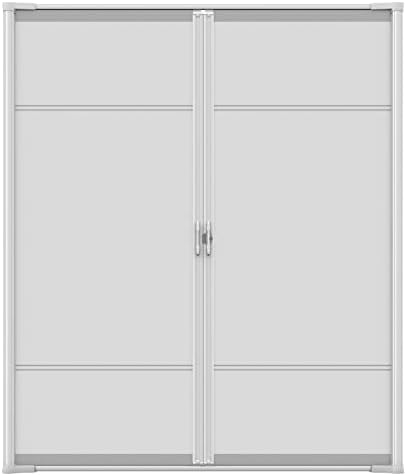 Brisa White Retractable Screen Door 80" Double
