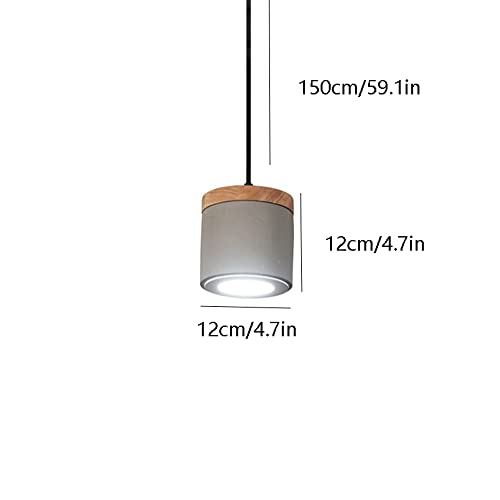 Lámpara de cemento industrial y madera maciza con acabado premium 7