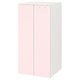 Ikea PLATSA/SMåSTAD - Armario (60 x 57 x 123 cm), color blanco y rosa pálido
