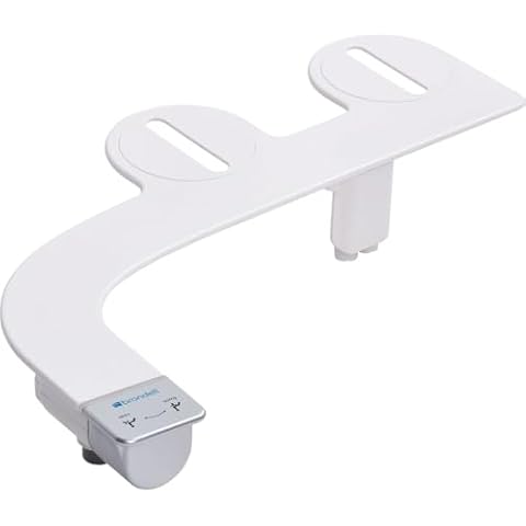 Brondell SS-250 SimpleSpa Thinline Essential Bidet Attachment for Toilet Seats with Adjustable Water Pressure, Side Arm Control, Thin Profile, Silver Knob (Dual Nozzle) Cover