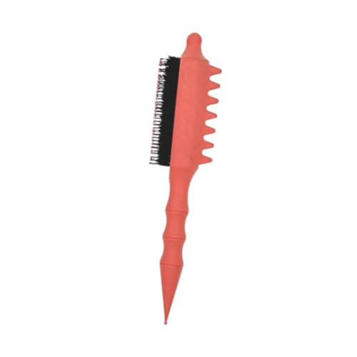 Oshhni Cepillo para cardar el cabello, herramienta de peinado, fácil de usar, resistente, peine portátil para peinar hacia atrás, peluquería, seccionar el, Naranja Rojo