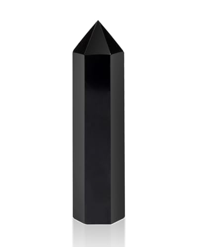 Image of Natural Healing Crystal Wand Set - 2.4-2.8 inch Polished Gemstone Point Obelisk - Obsidian Hexagonal Towers for Reiki Energy, Chakra Balancing, Meditation & Home Office Decor - Spiritual Gifts for Women