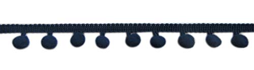 Ycraft One Roll 18 Yards Ball Fringe 7/8" Wide Pom Pom Trim Ribbon Sewing-Navy #TOP8