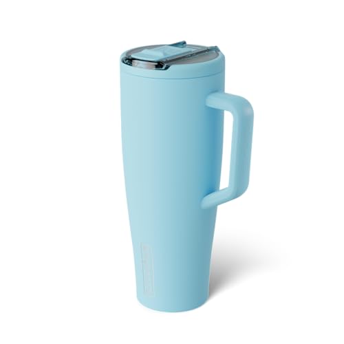 Image of BruMate Era Flip 40oz Tumbler with 100% Leakproof Covered Straw Lid | Hygienic Covered Straw | Insulated Stainless Steel Water Bottle with Handle | Cup Holder Friendly | BPA-Free (Glacier)