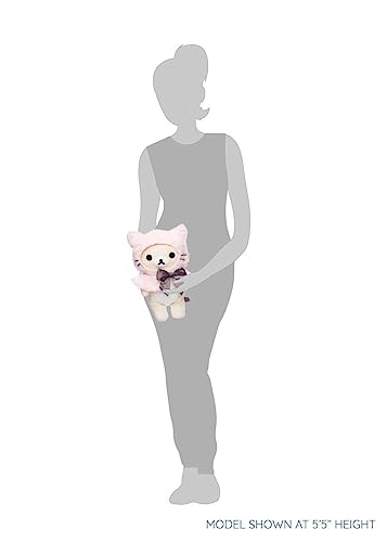 Rilakkuma Korilakkuma Dressed in Hooded Capelet San-X Original (Pink, Medium - 13.5 Inches)