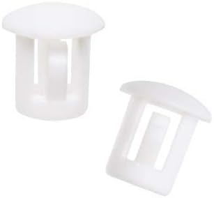ONLYKXY 10 Pcs 5 MM Diameter Nylon Plastic Round Snap in Type Locking Furniture Hole Plugs Button Protective Cover Cap Head Color White (White 5mm/0.2inch)
