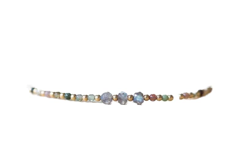 Bracelet agate et labradorite 2-3mm LKBEADS bijou perles rondes