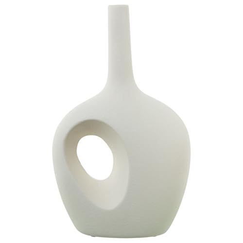 Vase en céramique avec trou DRW crème : solution déco salon moderne - 2
