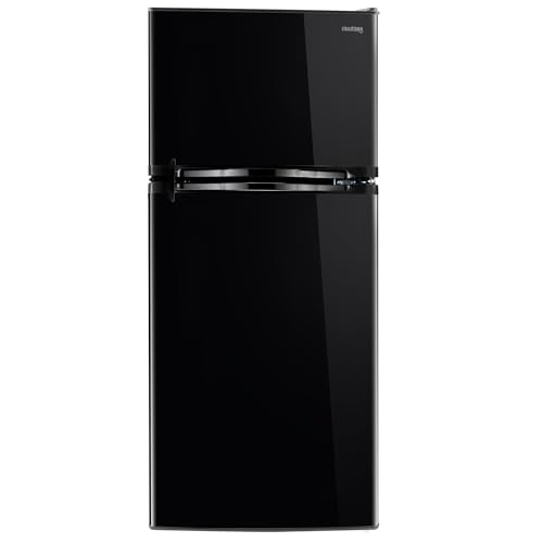 Image of RecPro 10 Cu Ft 12V RV Refrigerator | Black Frost-Free Fridge with Freezer | Double Door, Adjustable Shelves, Reversible Door, Built-In Lock | 23.5”W x 26”D x 59”H | Off-Grid & Dry Camping Ready