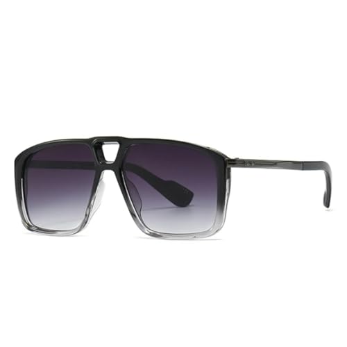 Lunettes de soleil rétro homme double pont verres dégradés UV400 rivets