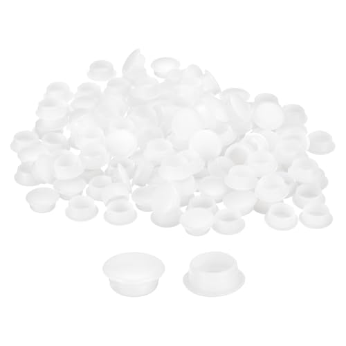 Image of uxcell 300Pcs Screw Hole Plugs, 12mm(1 /2 inch) Dia Plastic Round Button Plugs Snap in Locking Hole Covers Flush Type Caps for Furniture Cabinet, Transparent