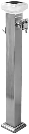 Freestanding Solar Water Fountain - 24in Outdoor Garden Dispenser with Antifreeze Hose & Faucet, Eco-Friendly Black Hydrant Decor for Patios & Gardens