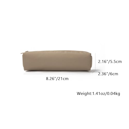 Image of Pencil Case Small Zipper Pen Pouch for School Office Art Supplies Stationery Organizer Bag for Pens Markers(Khaki /Oxford)