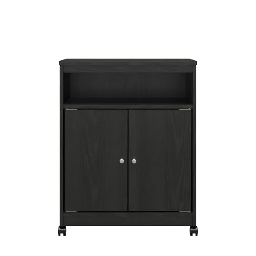 Ameriwood Home Landry Microwave Cart, Black Oak