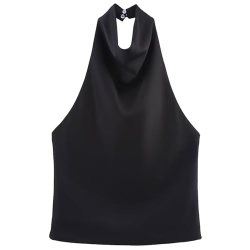 Blusa sin Mangas de Mantenimiento sin Esfuerzo, Top con Cuello Tela Antiarrugas para Estilos de Vida ocupados y Salidas, Top de Fiesta