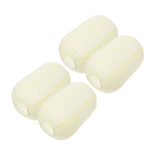 SOPOTUTU 4 Piezas Faroles Japoneses Tradicionales Plegables Linternas Decorativas de Seda Impermeables Lámparas Colgantes Beige para Bodas Bares de Sushi y Decoración de Restaurantes