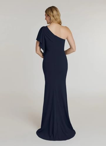 One Shoulder Chiffon Mother of The Bride Dresses with Beads Waist Wedding Guest Dress Mermaid Formal Evening Gown2