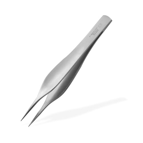 Otto Herder Manicure Splitterpinzette 11,3cm mit feiner Spitze, medizinische Pinzette mit Mikroverzahnung, chirurgische Spitzpinzette aus Instrumentenstahl, medizinische Qualität