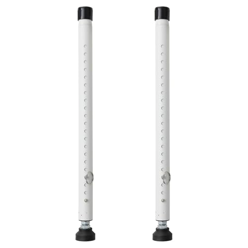 Harrms 2pcs Sicherheitsstange für Türen und Fenster Verstellbarer Einbruchschutz 45-128 cm ohne Bohren Anti-Burglar Schiebetür Sicherung mit Gummikappen für Terrassentür Wohnung und Haus Weiß