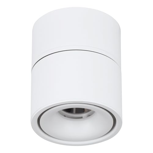 Eglo Bohoyo Foco LED semiempotrable, montaje empotrable o en superficie, luz de techo de aluminio blanco, diámetro de 10 cm
