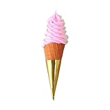 FACAIIO Cono de helado falso de 22 cm, modelo de resina, accesorio de postre de imitación para panadería, cafetería, tienda, decoración de ventana