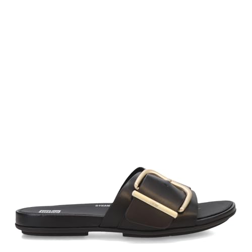 FitFlop Women's Gracie Maxi-Buckle Leather Slides Wedge Sandal2