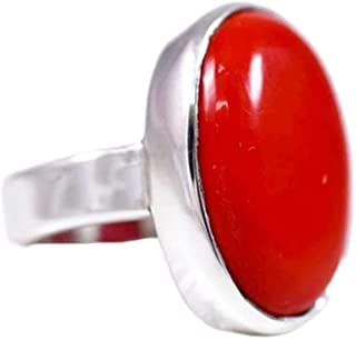 red coral ring, 925 sterling silver, handmade jewelry, red coral men's ring, gemstone ring, metaphysical ring (9)