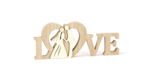 Centre de table en bois Mariage - Love - 22 x 9 x 1,8 cm