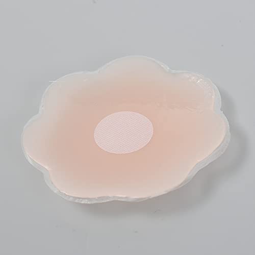 6 Pairs with Box Invisible Silicone Nipple Covers Reusable Women Breast Petals Lift Bras Pasties Bra Padding Sticker Patch Adhesive Pads Intimate,Flower Shape Pink3