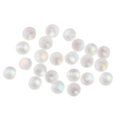 Framendino, 100 Pack 6mm Mermaid Glass Beads Matte Crystal Bead for Jewelry Making