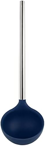 Tovolo Silicone Ladle With Stainless Steel Handle, Spoon With Reinforced Nylon Core, Perfect Kitchen Utensil for Soup, Stew, Sauce & Punch, Deep Indigo