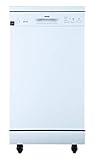 Danby DDW1805EWP 18' Portable Dishwasher, 8 Place Settings, 6 Wash Cycles and 4 Temperature + Sanitize Option, Energy Star-Rated with Low Water Consumption and Quiet Operation, White