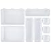 Organizery do szuflad, 8 sztuk plastikowych przegród do szuflad, organizery, separatory z 3 rozmiarami, pojemniki na biurko, do makijażu, łazienki, biura, kuchni (2 kolory), białe