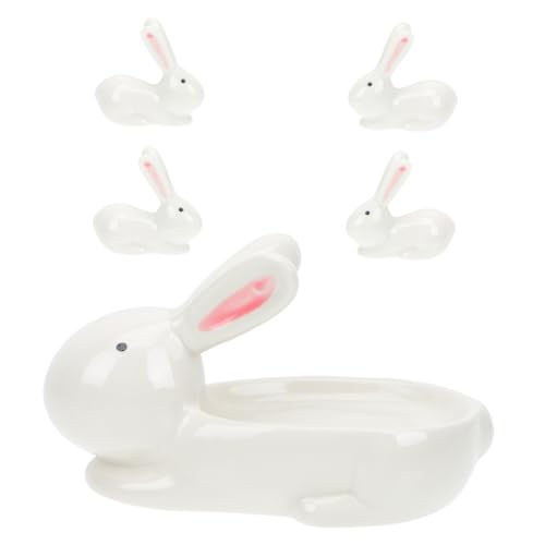 SEWACC 手描きうさぎ箸置き 調味皿 軽量で滑らかな仕上げ 家用箸立て兼用 おしゃれな食卓装飾 にも