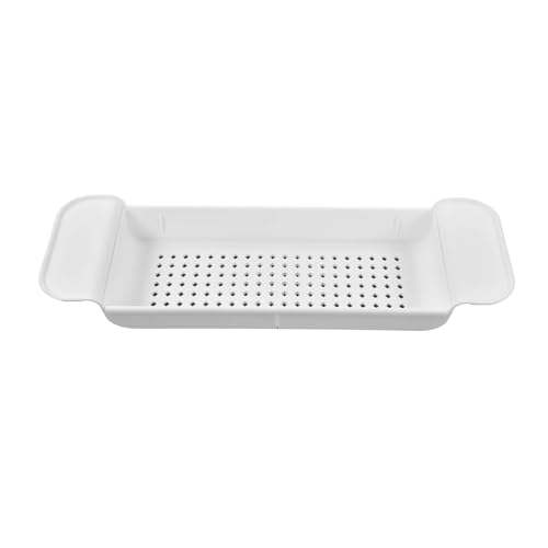 Bandeja de desagüe Extensible for bañera, Estante Almacenamiento Sencillo y Elegante for plástico(White)