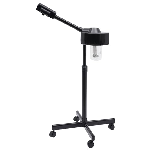 Professional Facial Steamer on Wheels - Face Steamer for Deep Facial Cleansing, Vaporizador Facial Steamer for Esthetician, Hot Mist Spray, Height Adjustable, for Spa, Salon & Home